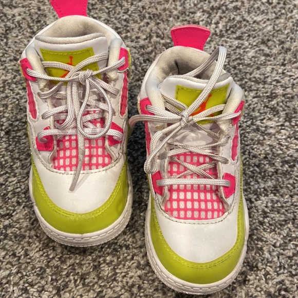 Little kids Jordans size 6C white with neon, pink and neon yellow. Super cute. - Picture 9 of 14